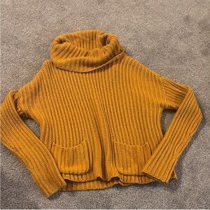 Say What? Warm Amber Cowl Neck Sweater